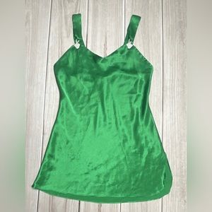Val Mode Lingerie Size Medium Slip Dress Nightgown Nighty Green